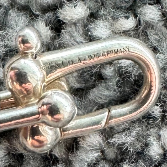 Tiffany hardware bracelet small link sterling size large 8” - Picture 3 of 5